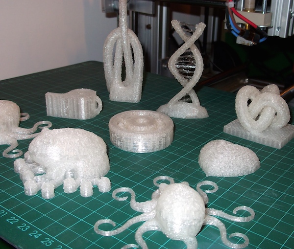 3D nyomtatott tárgyak
